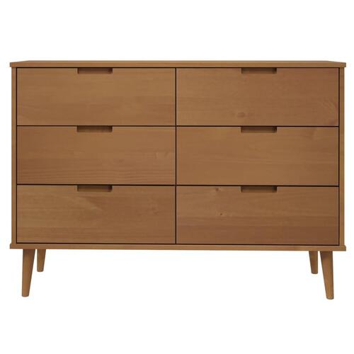 Sengebord MOLDE 113x40x80 cm massivt fyrretræ brun