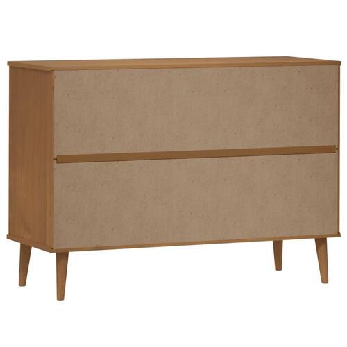 Sengebord MOLDE 113x40x80 cm massivt fyrretræ brun