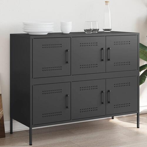 Skab 100,5x39x79 cm stål sort
