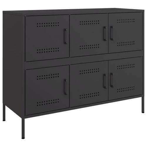 Skab 100,5x39x79 cm stål sort