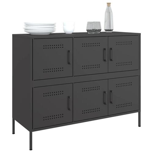 Skab 100,5x39x79 cm stål sort