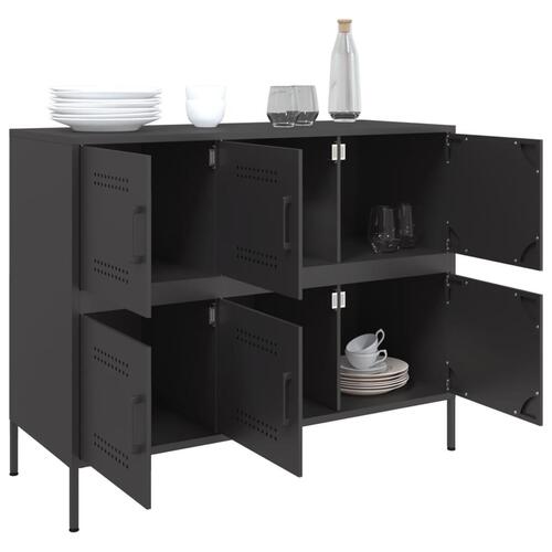 Skab 100,5x39x79 cm stål sort