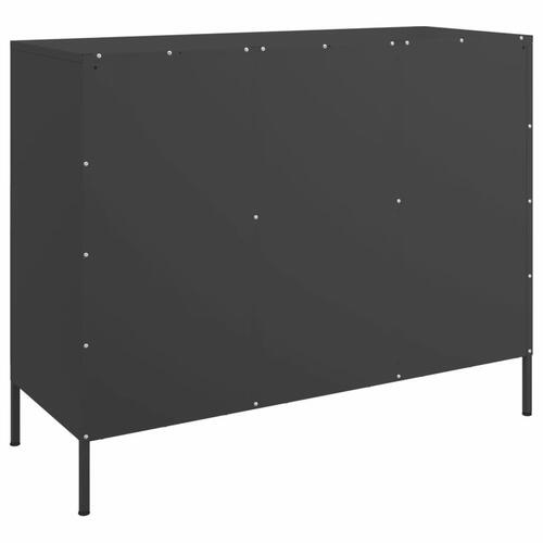 Skab 100,5x39x79 cm stål sort