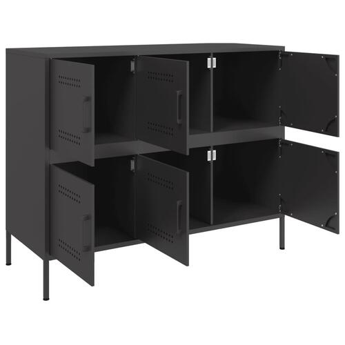 Skab 100,5x39x79 cm stål sort