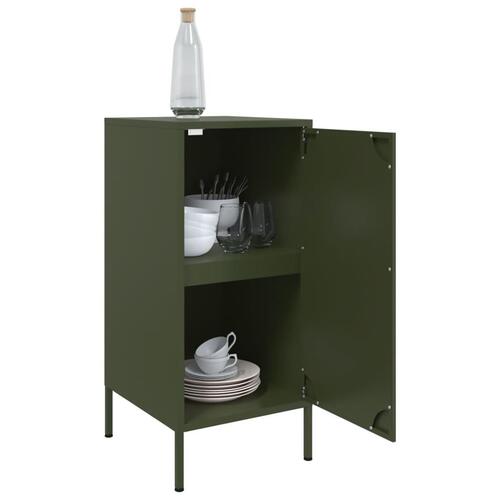 Skabe 2 stk. 36x39x79 cm stål olivengrøn