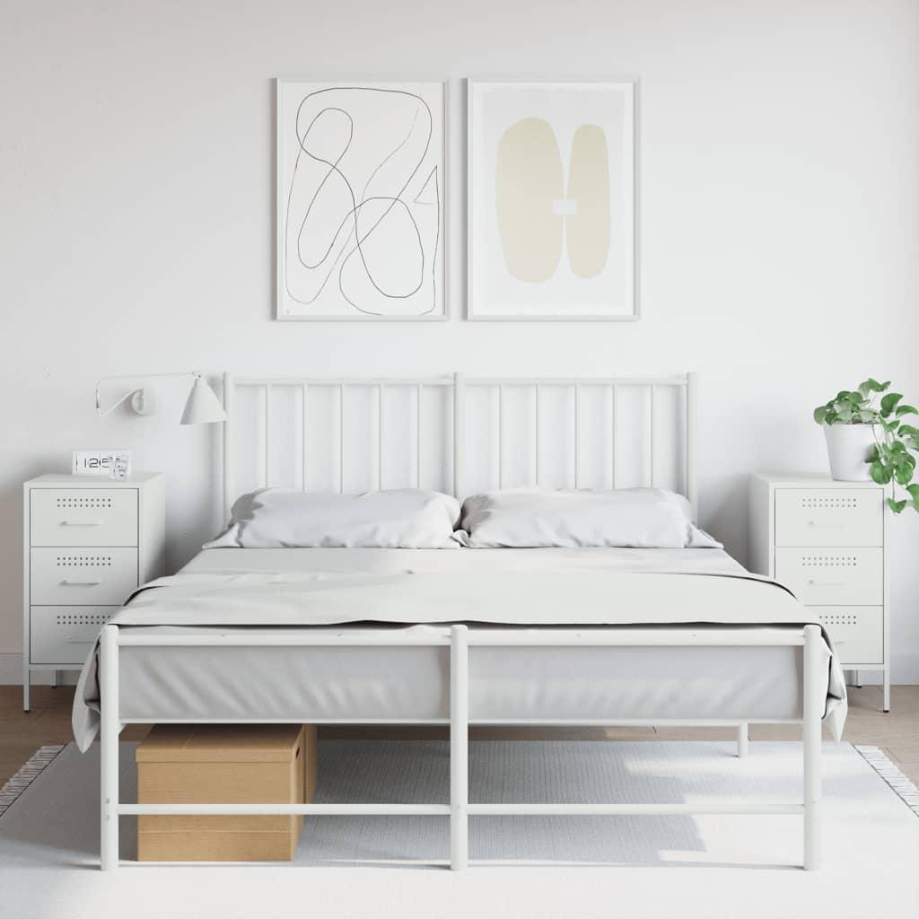 Sengeborde 2 stk. 36x39x68 cm stål hvid billede