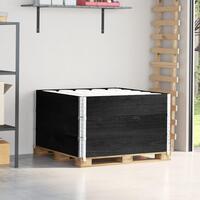 Pallerammer 3 stk. 100x100 cm massivt fyrretræ sort