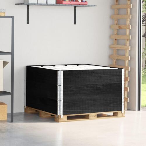 Pallerammer 3 stk. 100x100 cm massivt fyrretræ sort