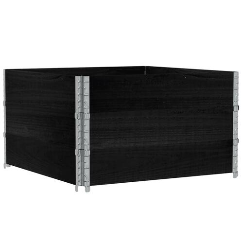 Pallerammer 3 stk. 100x100 cm massivt fyrretræ sort