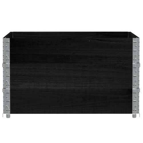 Pallerammer 3 stk. 100x100 cm massivt fyrretræ sort