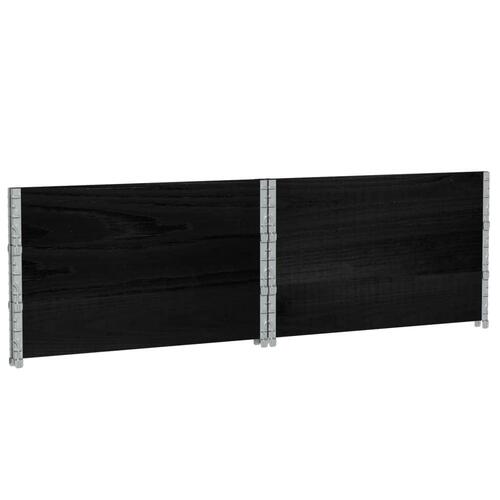 Pallerammer 3 stk. 100x100 cm massivt fyrretræ sort