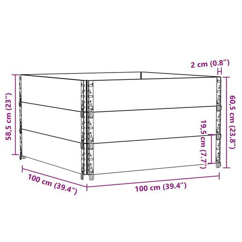 Pallerammer 3 stk. 100x100 cm massivt fyrretræ sort