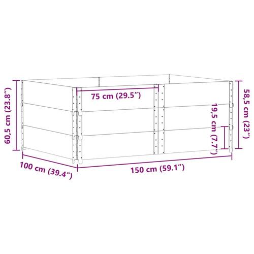 Pallerammer 3 stk. 150x100 cm massivt fyrretræ