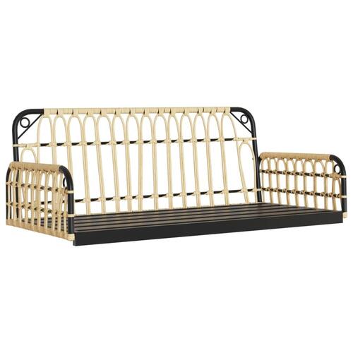 Gyngebænk med hynder 105x58x38 cm polyrattan og stål