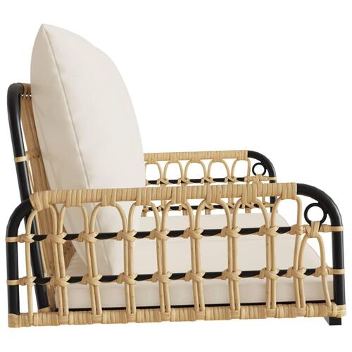 Gyngebænk med hynder 105x58x38 cm polyrattan og stål