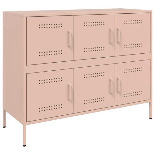 Skab 100,5x39x79 cm stål lyserød