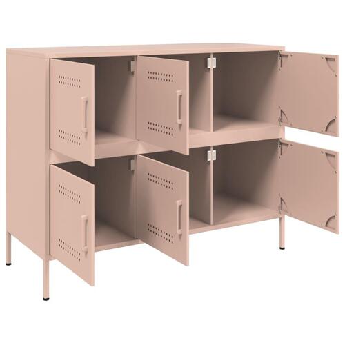 Skab 100,5x39x79 cm stål lyserød