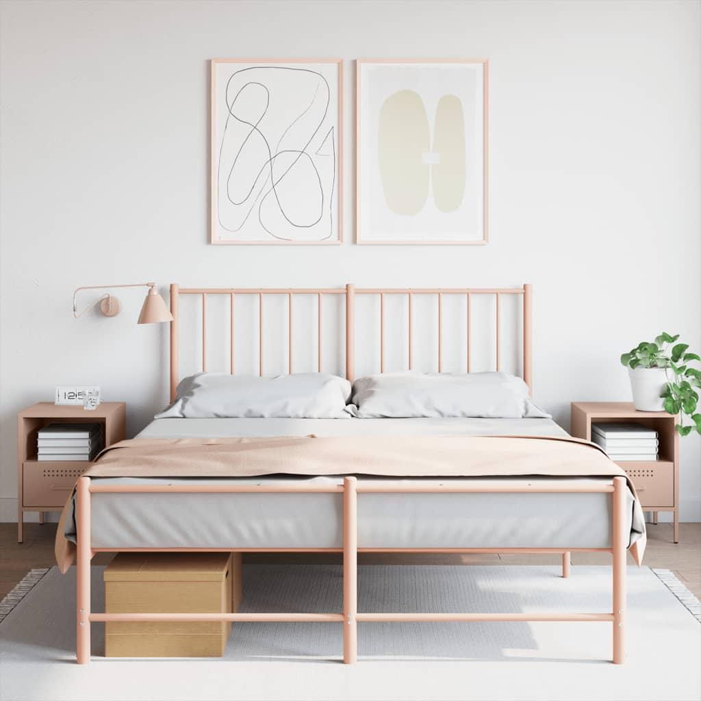 Sengeborde 2 stk. i stål - 36×39×50,5 cm, lyserød billede