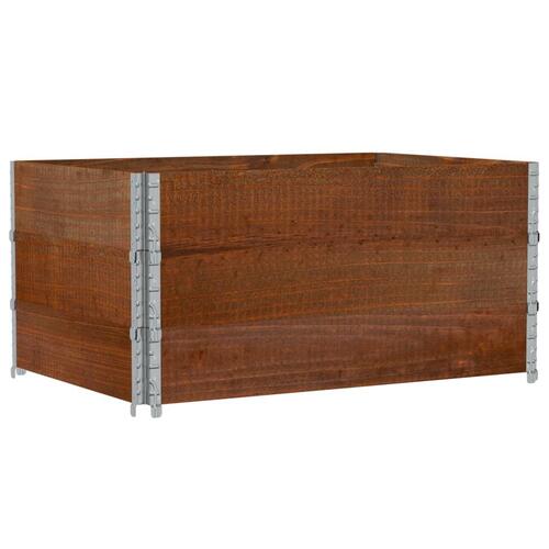 Pallerammer 3 stk. 120x80 cm massivt fyrretræ brun