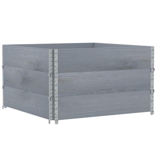 Pallerammer 3 stk. 100x100 cm massivt fyrretræ grå