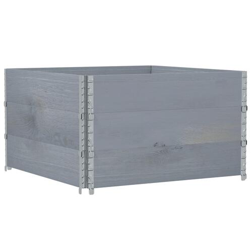 Pallerammer 3 stk. 100x100 cm massivt fyrretræ grå