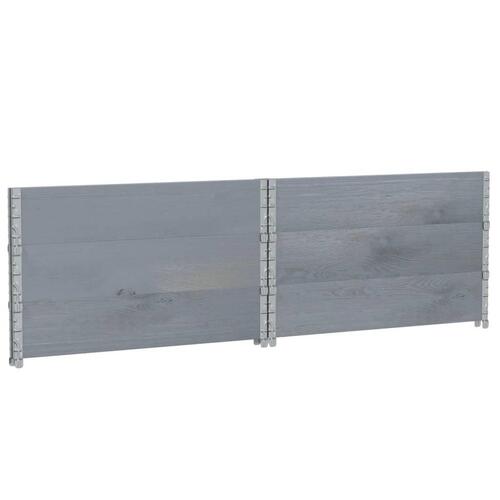 Pallerammer 3 stk. 100x100 cm massivt fyrretræ grå