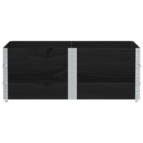 Pallerammer 3 stk. 150x100 cm massivt fyrretræ sort