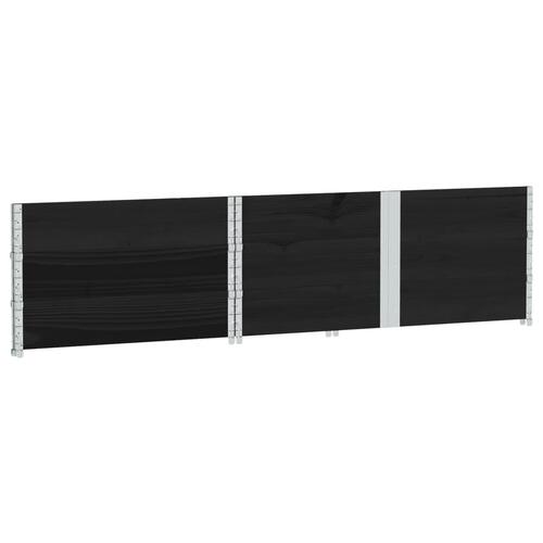 Pallerammer 3 stk. 150x100 cm massivt fyrretræ sort