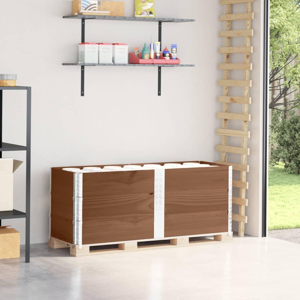 Pallerammer 3 stk. 150x50 cm massivt fyrretræ brun