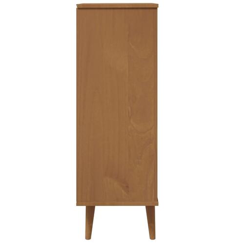 Skoskab MOLDE 59,5x35x103 cm massivt fyrretræ brun