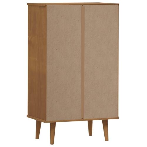 Skoskab MOLDE 59,5x35x103 cm massivt fyrretræ brun