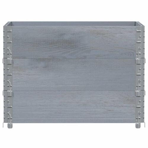Pallerammer 3 stk. 80x60 cm massivt fyrretræ grå