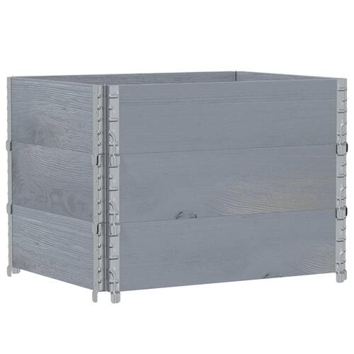 Pallerammer 3 stk. 80x60 cm massivt fyrretræ grå
