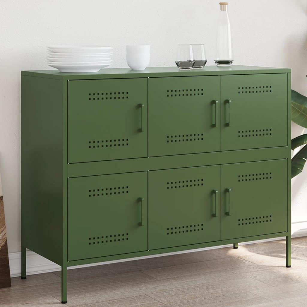 Skab 100,5x39x79 cm stål olivengrøn