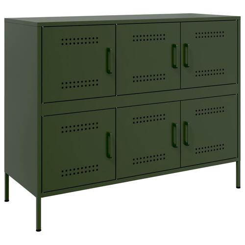 Skab 100,5x39x79 cm stål olivengrøn