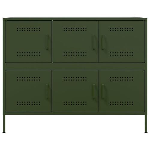 Skab 100,5x39x79 cm stål olivengrøn