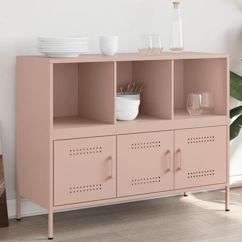 Skab 100,5x39x79 cm stål lyserød