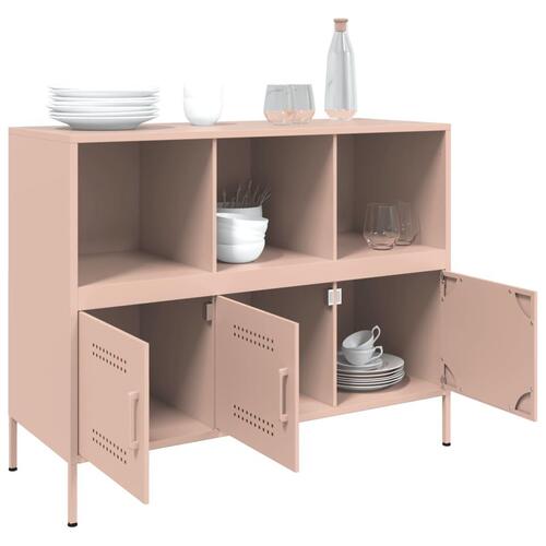 Skab 100,5x39x79 cm stål lyserød