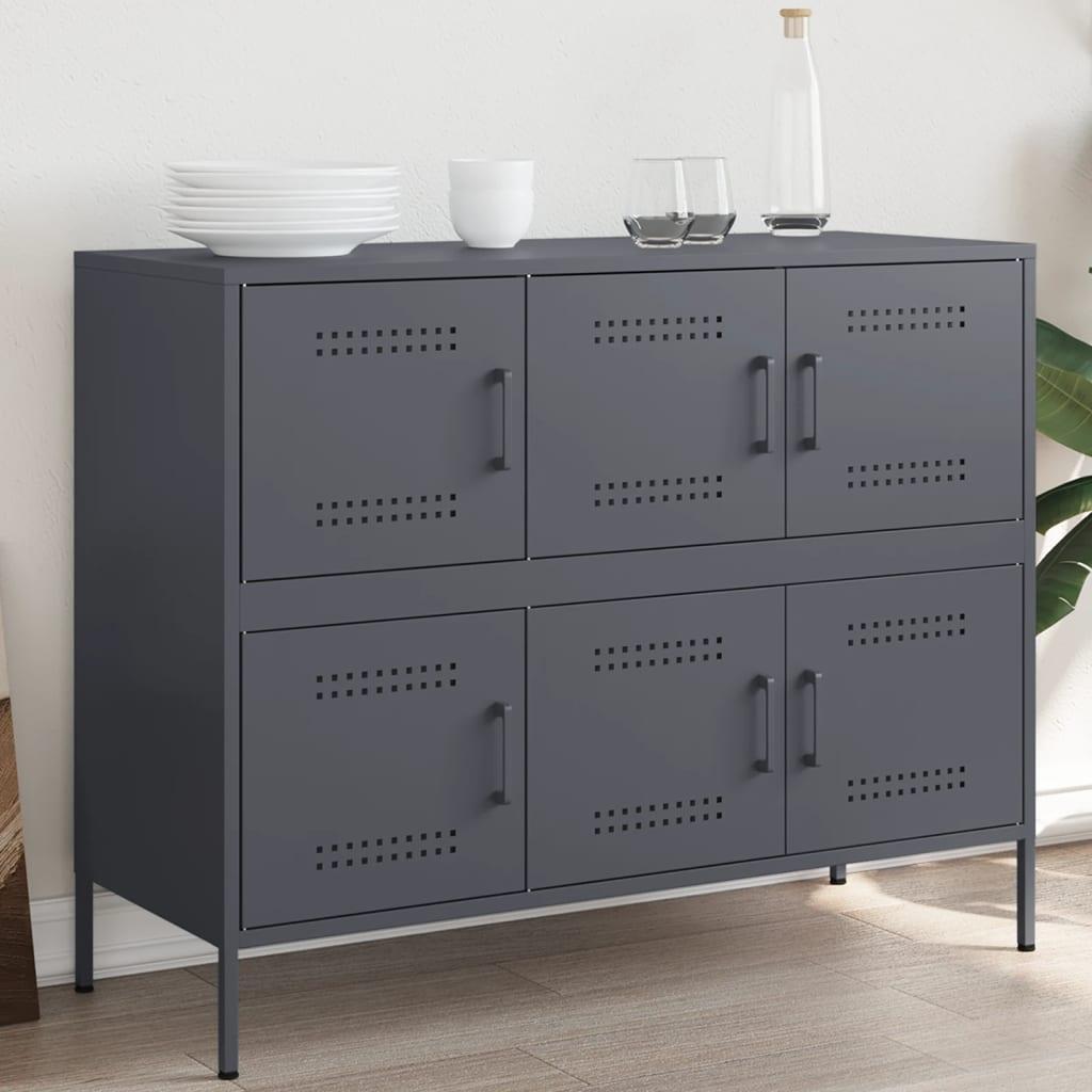 Skab 100,5x39x79 cm stål antracitgrå