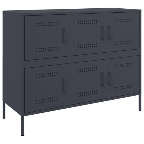 Skab 100,5x39x79 cm stål antracitgrå