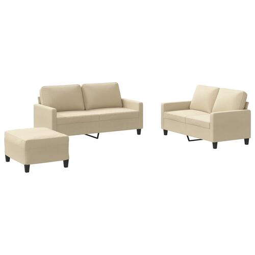 3 personers sofa med hynder stof cremefarvet