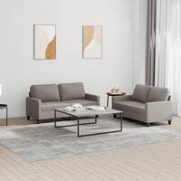 2 personers sofa med hynder stof gråbrun