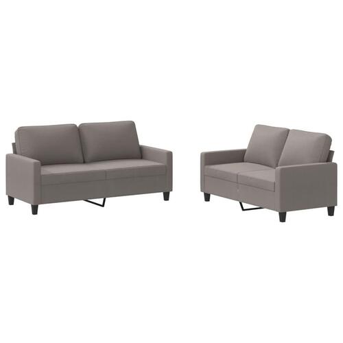 2 personers sofa med hynder stof gråbrun