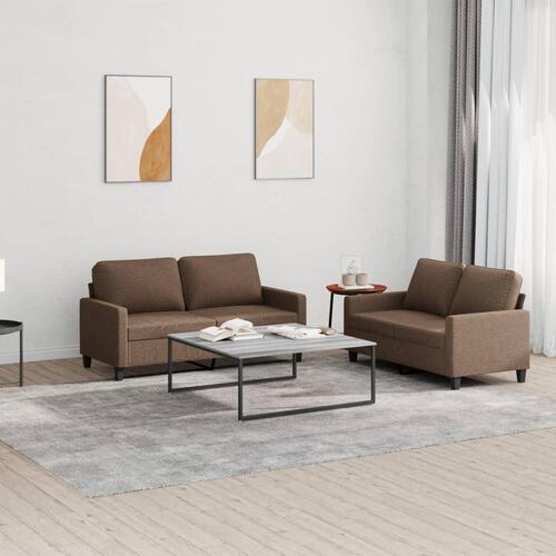 2 personers sofa med hynder stof brun