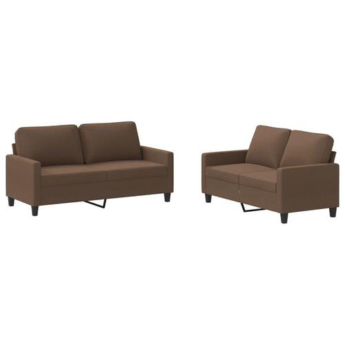 2 personers sofa med hynder stof brun