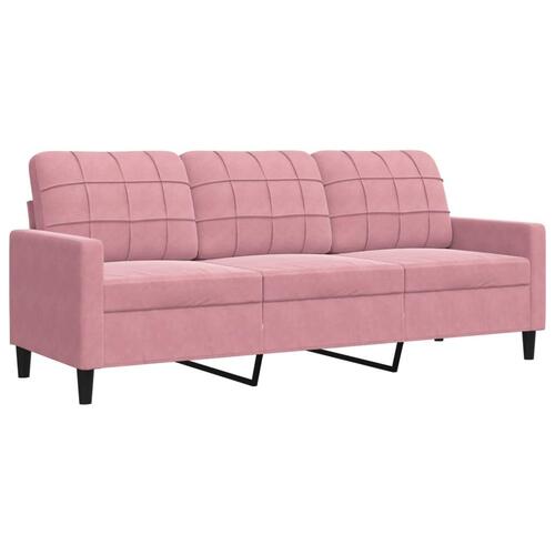 2 personers sofa med hynder velour lyserød