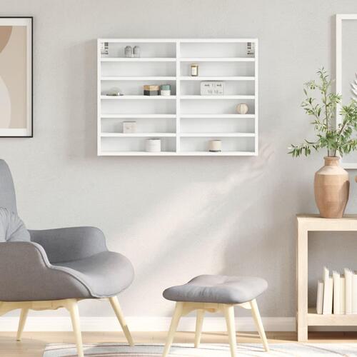 Vitrineskab 80x8,5x58 cm spånplade hvid