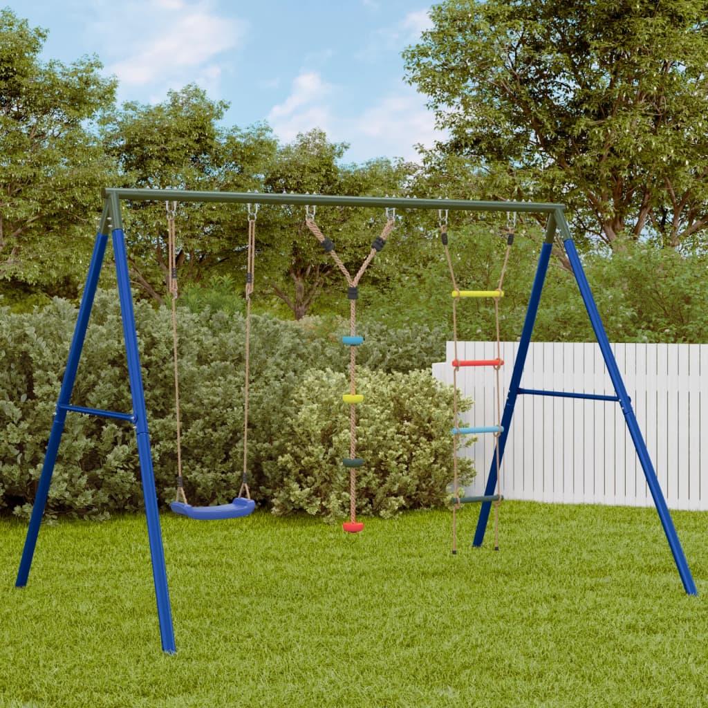Gyngestativ med gynge + stige og rebgynge