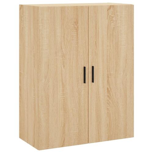 Væghængt skab 69,5x34x90 cm konstrueret træ sonoma-eg