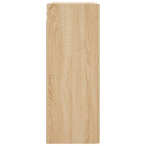 Væghængt skab 69,5x34x90 cm konstrueret træ sonoma-eg